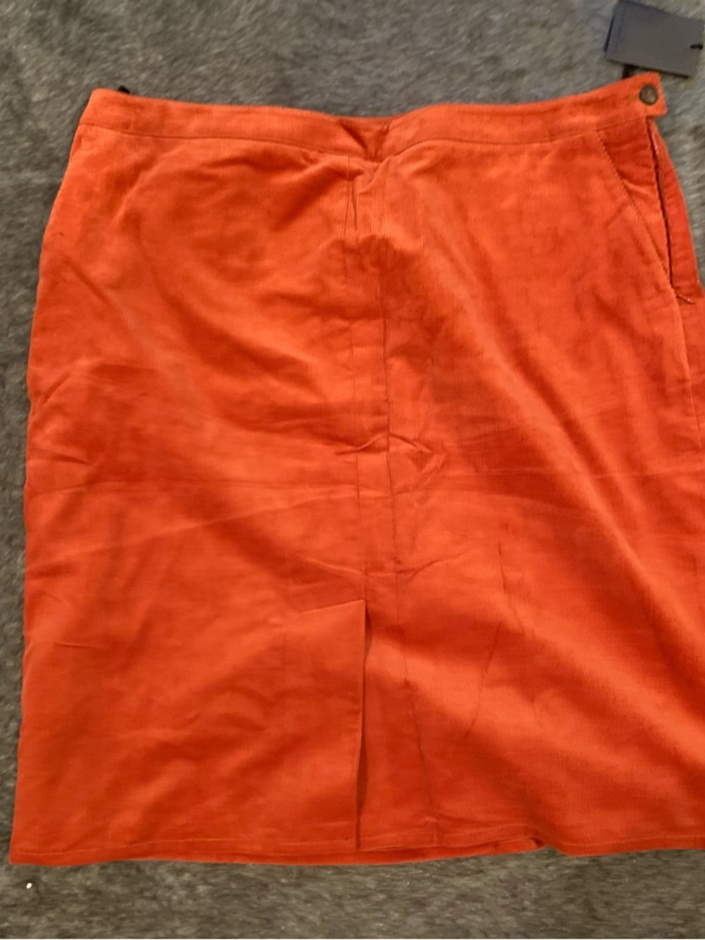 Jaeger Women's Orange Corduroy Pencil Mini Skirt